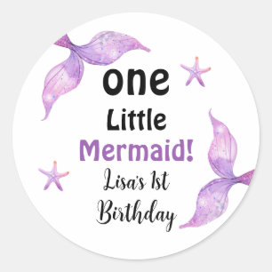 Sticker Rond Une petite sirène 1er anniversaire