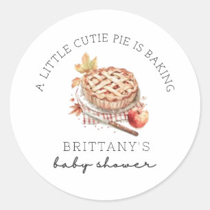 Sticker Rond Une Petite Tarte Cutie Est De Cuire Baby shower D'