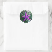 Sticker Rond Une Plage Rocky Starfish violette (Sac)