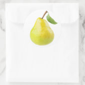 Sticker Rond Une poire verte jaune (Sac)