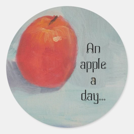 STICKER ROND UNE POMME PAR JOUR ! (Devant)