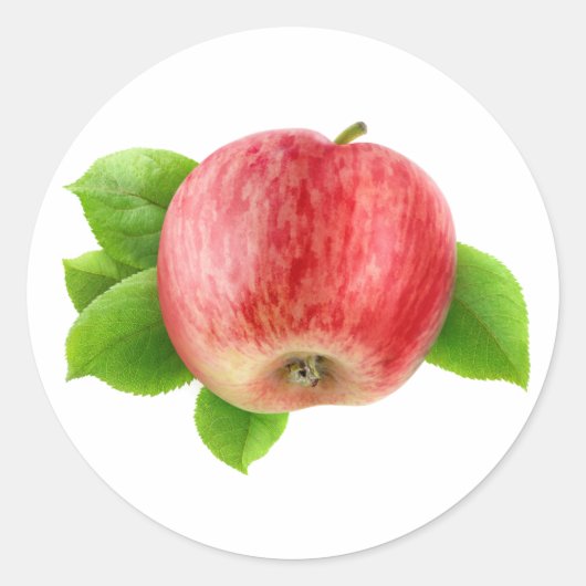 Sticker Rond Une pomme rouge (Devant)
