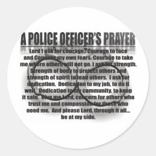STICKER ROND UNE PRIÈRE DU POLICIER