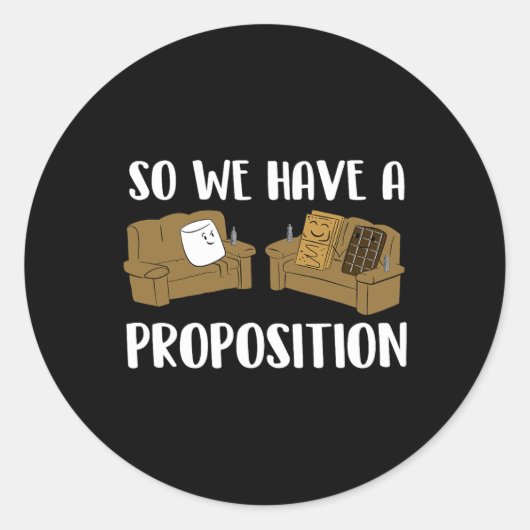 Sticker Rond Une proposition drôle de smores innuendo camping f (Devant)