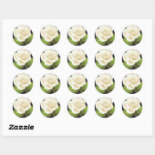 Sticker Rond Une rose blanche (Feuille)