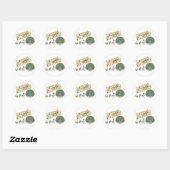 Sticker Rond Une séquence comique d'évolution de paon (Feuille)