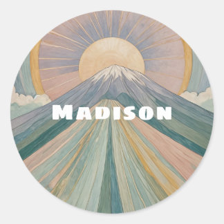 Sticker Rond Une Serenade Volcanique Personnalisée