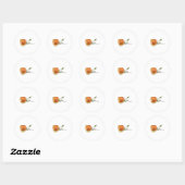 Sticker Rond Une seule bouture de rose (Feuille)