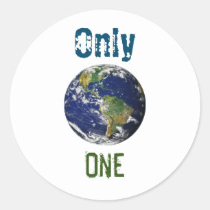 Sticker Rond Une seule prise de conscience du changement climat