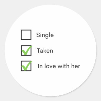 Sticker Rond Une seule prise en amour avec elle
