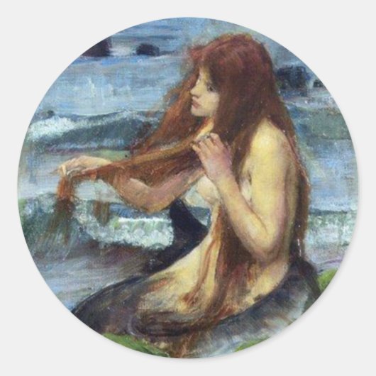 Sticker Rond Une sirène (étude) (Devant)