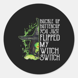 Sticker Rond Une Sorcière Femme Boucle Le Beurre Que Tu Viens D