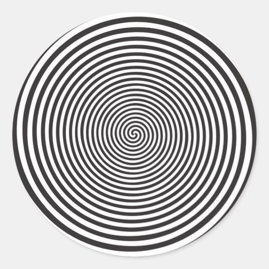 Sticker Rond Une spirale ronde en noir (Devant)