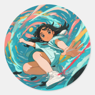Sticker Rond Une spirale vibrante d'imagination