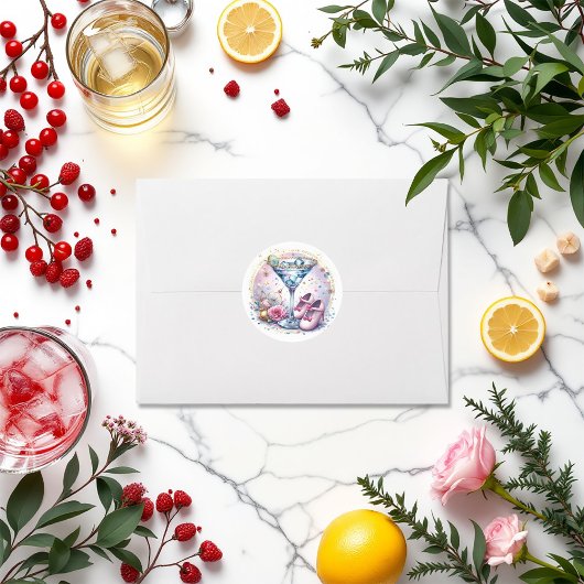 Sticker Rond Une Tini One arrive Fête Prénatale