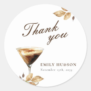 Sticker Rond Une Tiny Bit Espresso Martini Fête de Mariage