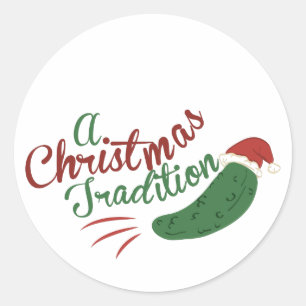 Sticker Rond Une tradition de Noël