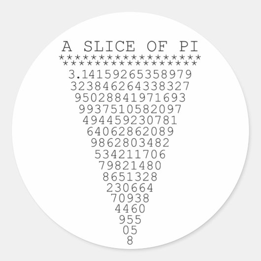 Sticker Rond Une tranche de présentation Pi (Devant)