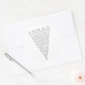 Sticker Rond Une tranche de présentation Pi (Enveloppe)