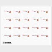 Sticker Rond Une version moderne du Robin Red Breast (Feuille)