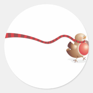 Sticker Rond Une version moderne du Robin Red Breast
