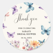 Sticker Rond Une vie de papillons Remerciements pour la Baby Sh (Devant)