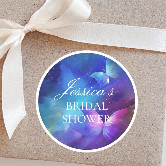 Sticker Rond Une vie de papillons Shower de mariage 