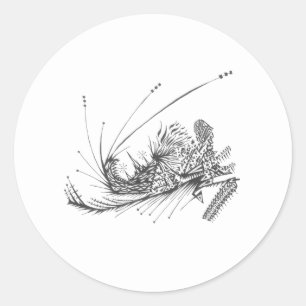 Sticker Rond UnEndroitMagique Tatouage Tribal Abstrait Noir Bla
