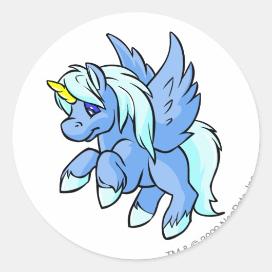 Sticker Rond Uni bleu (Devant)