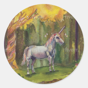 Sticker Rond Unicorn