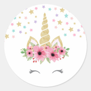 Sticker rond Unicorn