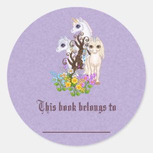Sticker Rond Unicorn amis Pixel Art