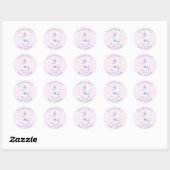 Sticker Rond Unicorn Baby shower magique (Feuille)