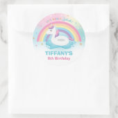 Sticker Rond Unicorn Birthday Pool Party Rainbow Unicorn Faveur (Sac)