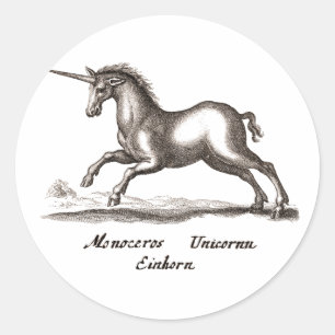 Sticker Rond Unicorn Classic Running Magic Woodland Créature