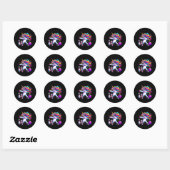 Sticker Rond Unicorn Dabbing Bowling Squad Anniversaire (Feuille)