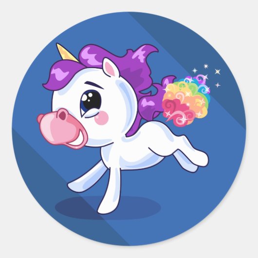 Sticker Rond Unicorn Farts (Devant)