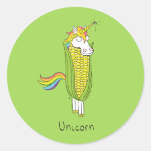 Sticker Rond Unicorn Funny mignon enfants