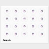 Sticker Rond Unicorn Gamer Girl (1) (Feuille)