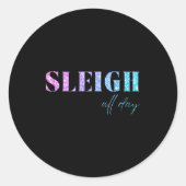 Sticker Rond Unicorn Glitter Sleigh All Day Christmas  (Devant)