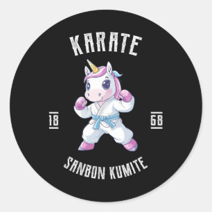 Sticker Rond Unicorn Karate - Artiste martiale japonais