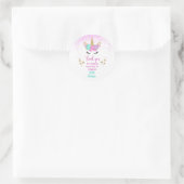 Sticker Rond Unicorn magique Merci Party (Sac)