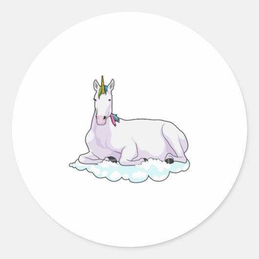 Sticker Rond Unicorn on cloud (Devant)