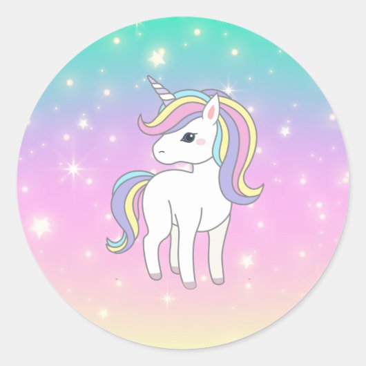 Sticker Rond Unicorn Party Collection! (Devant)