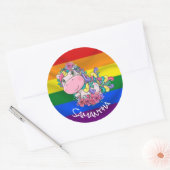 Sticker Rond Unicorn Party Pride Rainbow (Enveloppe)