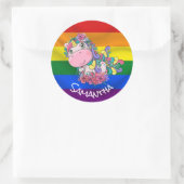 Sticker Rond Unicorn Party Pride Rainbow (Sac)