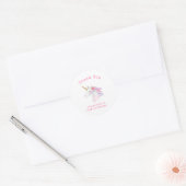 Sticker Rond Unicorn Pastel rose violet fille Merci d'anniversa (Enveloppe)