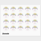Sticker Rond Unicorn Poop Rainbows Anniversaire Treat (Feuille)
