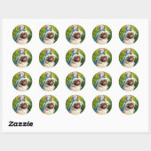 Sticker Rond Unicorn pug (Feuille)