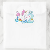 Sticker Rond Unicorn Rainbow 2e anniversaire (Sac)